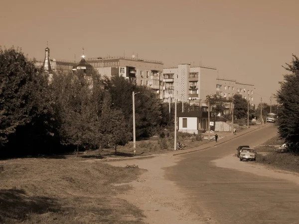 Vista Janela Para Cidade — Fotografia de Stock