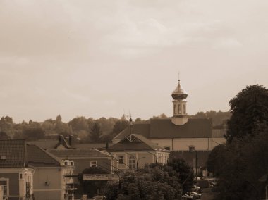 Eski, şehir, merkez, evler, kilise, sokak