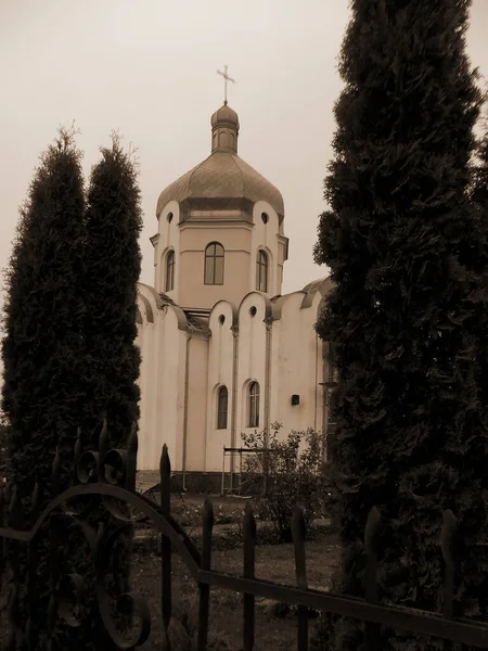 Церква Нова Велика Цегла Висока Парафія Район — стокове фото