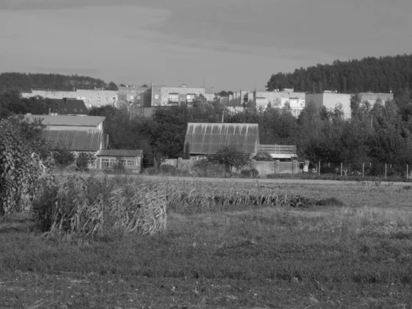 Nachbarschaft Provinziell Klein Stadt Häuser Groß Wohn — Stockfoto