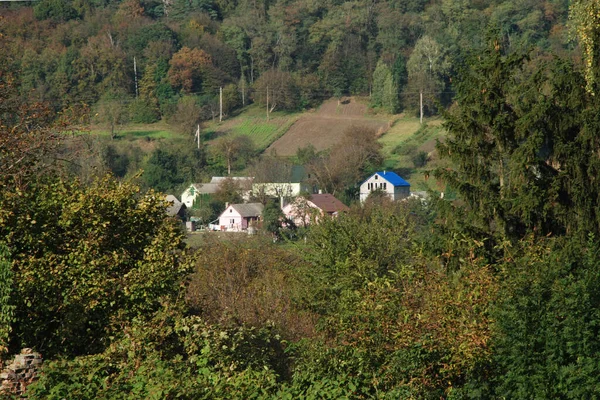 Dřevěný Dům Ukrajinské Vesnici — Stock fotografie