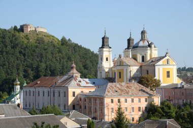 Eski kasabanın tarihi kısmı. Ukrayna köyünde ahşap bir ev. Ormanın kıyısındaki köy. Eski harap ev