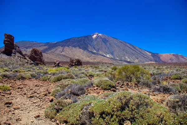 Vista Belo Vulcão Teide Com Estrada — Fotografia de Stock