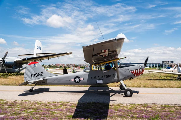 Cessna L-19 vogel hond vliegtuigen tijdens lucht weergeven — Stockfoto