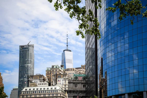 Skyline del distretto finanziario di Lower Manhattan a New York — Foto Stock