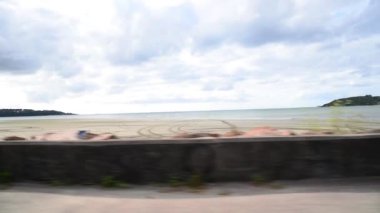 Araba ağır çekim Plaj görüntüleri