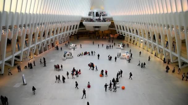 Centro de transporte de Oculus en Nueva York — Vídeo de stock