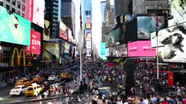 ニューヨークのタイムズスクエアを時間の経過 — ストック動画