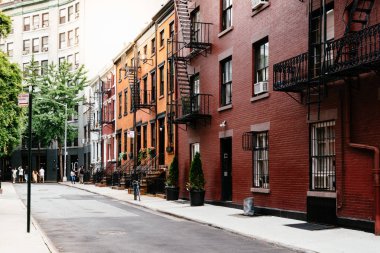 Pitoresk sokak görünümü Greenwich Village, New York