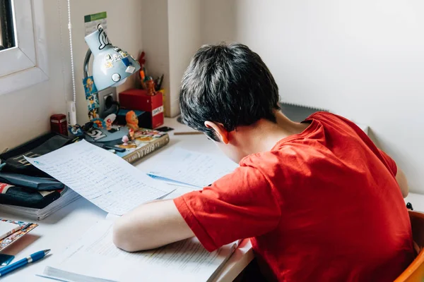 若い学生は自宅が試験の準備 — ストック写真