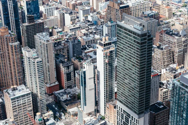 Вид с воздуха на Манхэттен в Нью-Йорке — стоковое фото