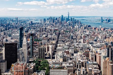 New York'ta Manhattan'ın havadan görünümü