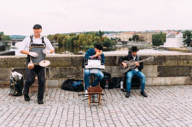 Prag'da müzik caz sokak Orkestrası
