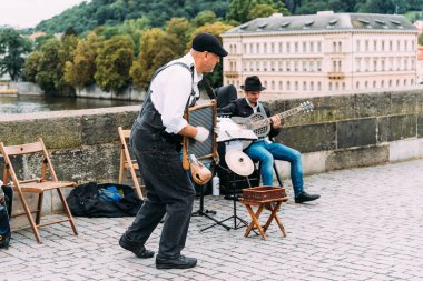 Prag'da müzik caz sokak Orkestrası