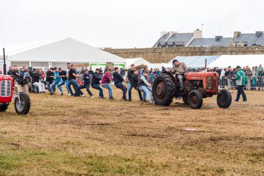 Brittany eski Traktörler ile geleneksel tarım Festivali