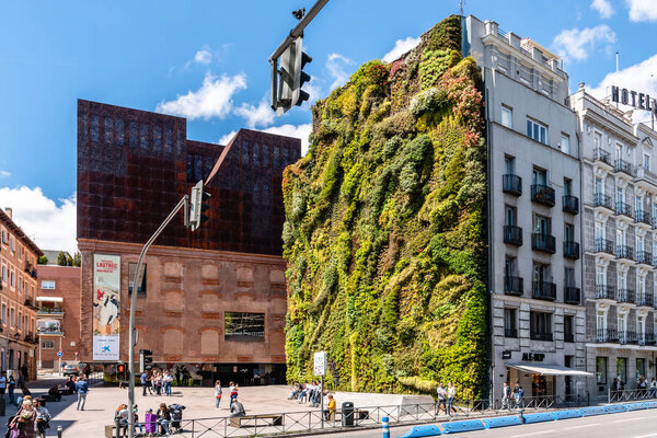 Outdoors view of CaixaForum building in Madrid