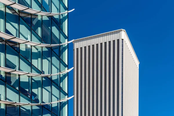 Skyscrapers in Financial District of Madrid against sky — Stock Photo, Image