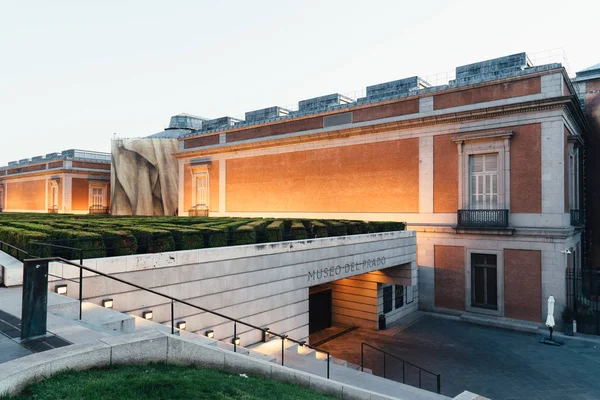 View of Prado Museum in Madrid at sunset — Stock Photo, Image