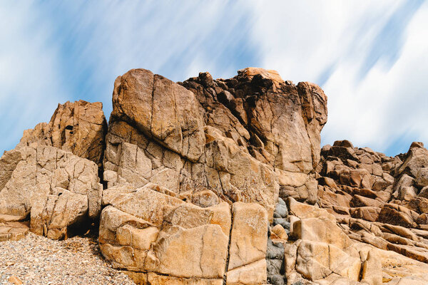 Rock formation against sky in Sillon de Talbert area
