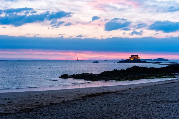 Vista panorámica de la playa de Saint Malo — Foto de Stock