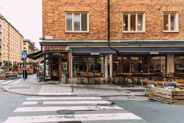 Hipster restaurante en Sofo, el barrio más de moda de Estocolmo —  Fotos de Stock