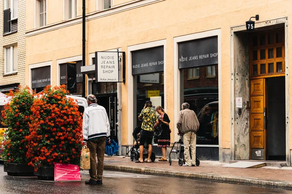 Stockholm'de Sofo bir hipster mahallede Sokak sahnesi — Stok fotoğraf