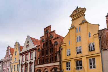 Stralsund 'da gable' lı geleneksel evler
