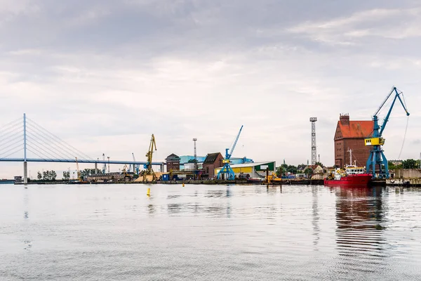 Widok na port handlowy Stralsund — Zdjęcie stockowe
