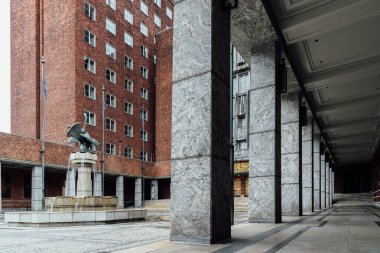 Norveç 'teki Oslo Belediye Binası' nın açık hava manzarası