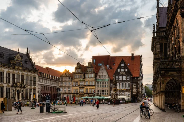 Centro histórico de la ciudad medieval hanseática de Bremen — Foto de Stock