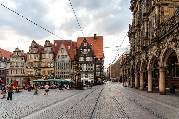 Centro histórico de la ciudad medieval hanseática de Bremen — Foto de Stock