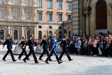 Stockholm Kraliyet Sarayı 'nda Kraliyet Muhafızları Töreni.