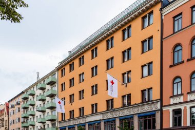 Stockholm Sofo 'da Kızıl Haç' ın baş köşesi.