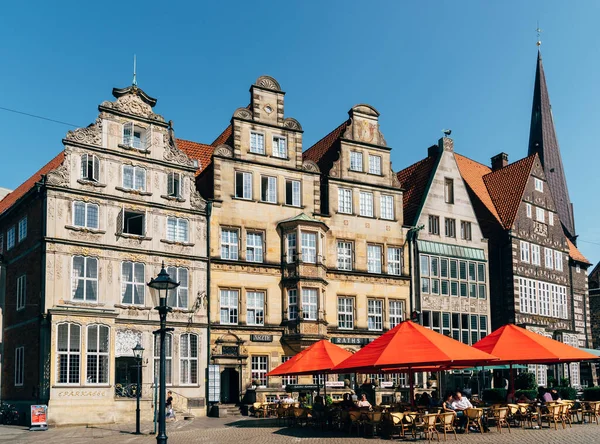 Historyczne centrum średniowiecznego hanzeatyckiego miasta Brema — Zdjęcie stockowe