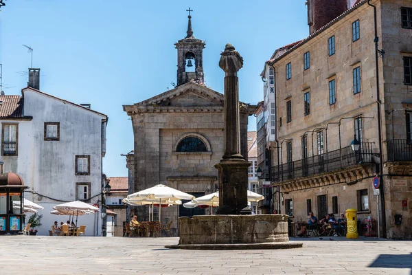 Plac Cervantesa w historycznym centrum Santiago de Compostela — Zdjęcie stockowe
