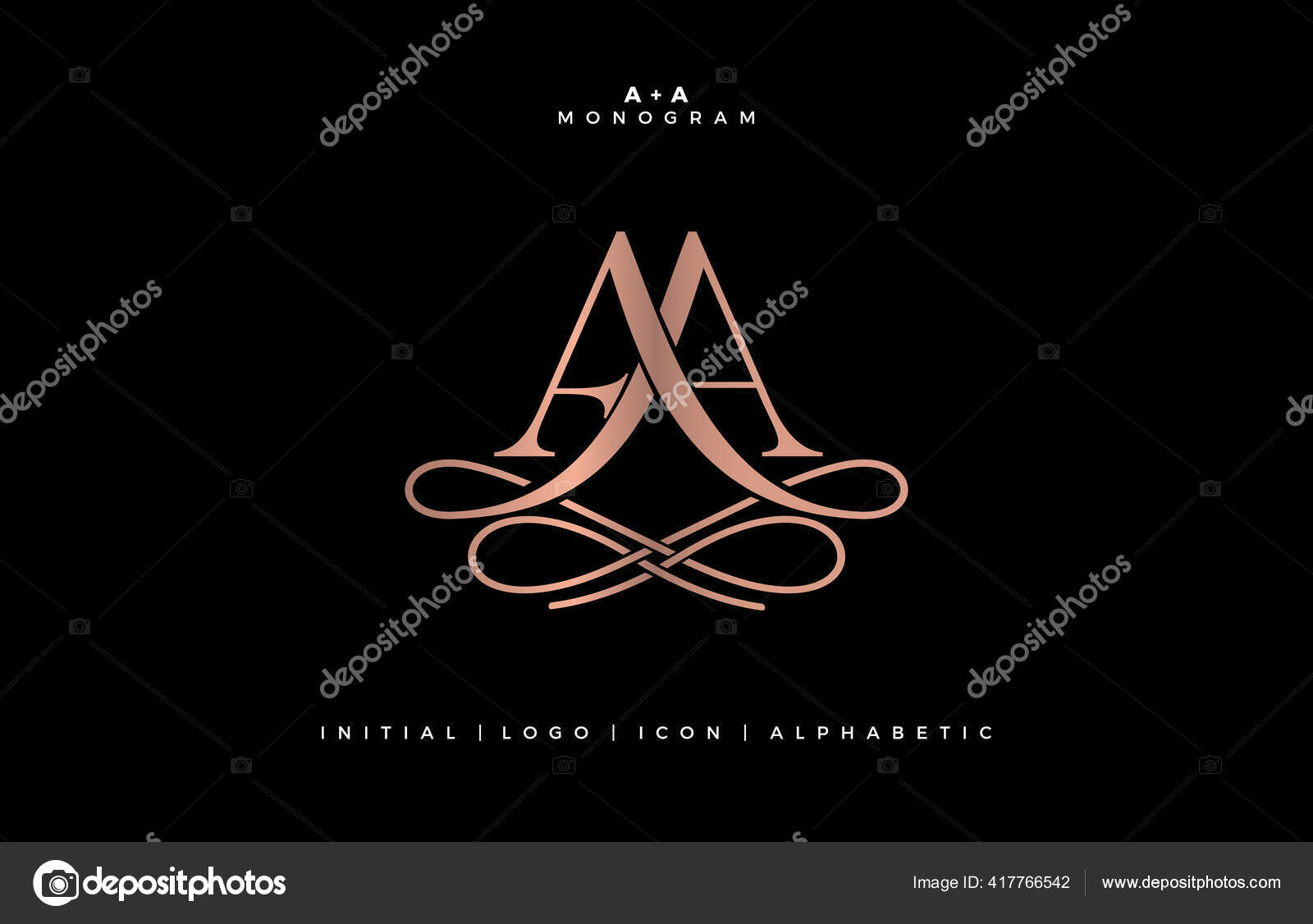 Illustration Of MP Or PM Monogram Classic Style, Initial Wedding
