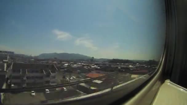 Passager Pov Time Lapse Window Sill Shinkansen Train Suivre Tir — Video