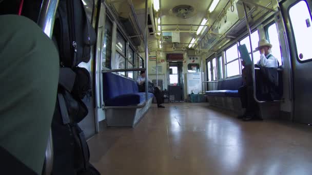 Low Angle Time Lapse View Local Metro Train Wakayama Japan — Stockvideo