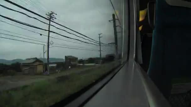 Passagerare Pov Time Lapse Från Fönstret Tåg Reser Genom Wakayama — Stockvideo