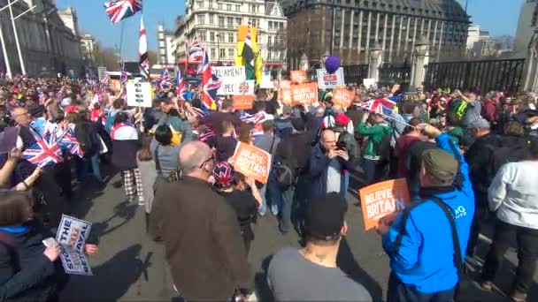 Nagy Szabadság Csoport Szabadság Támogatók Tiltakozó Brexit Kívül Parlament Westminster — Stock videók