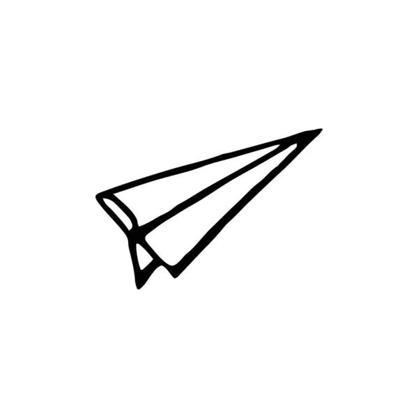 Paper Airplane Vector Sketch Doodle Style Hand Drawn Vector Illustration — Stock Vector