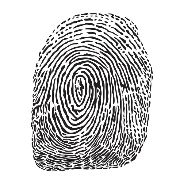 Vektor Illustration Fingerprint Otiskem Bílém Pozadí — Stockový vektor