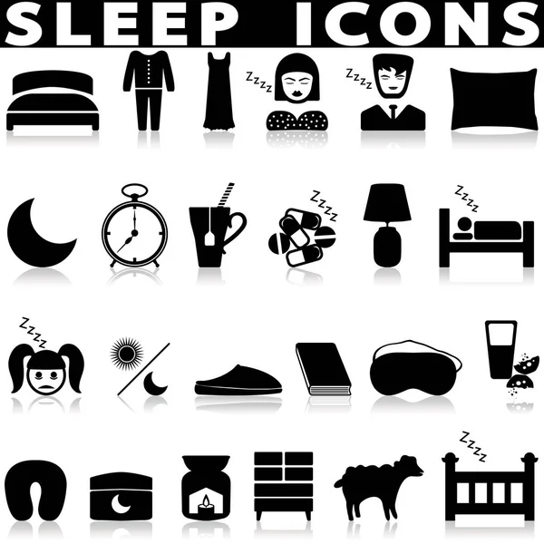 Sleep Icons White Background Shadow — Stock Vector
