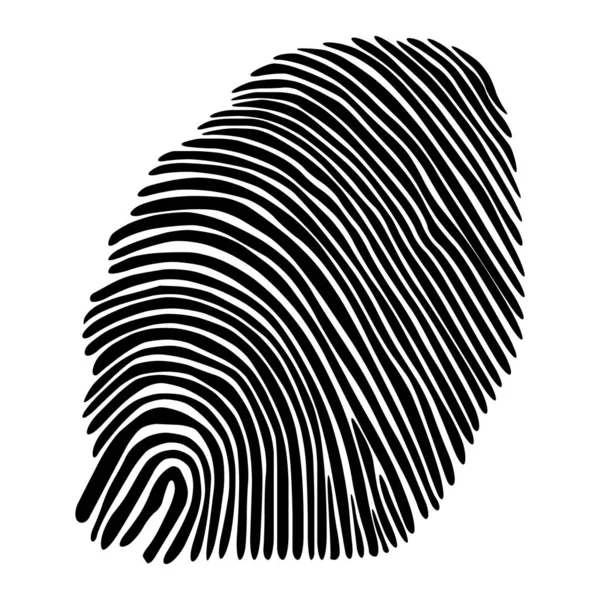 Realistic Fingerprint Isolated White Background Fingerprint Icon Black Fingerprint Vector — Stock Vector