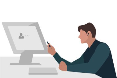 Çalışan Adam - Stock Vektör İllüstrasyonu