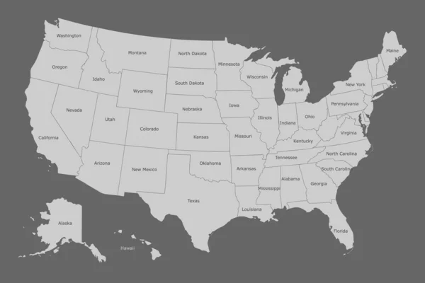Mappa Degli Stati Uniti Illustrazione Vettoriale Serie — Vettoriale Stock