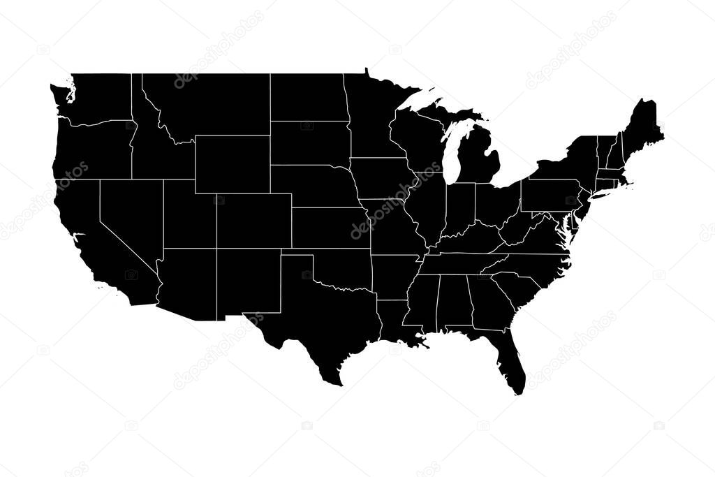 USA Map. Stock Vector Illustration