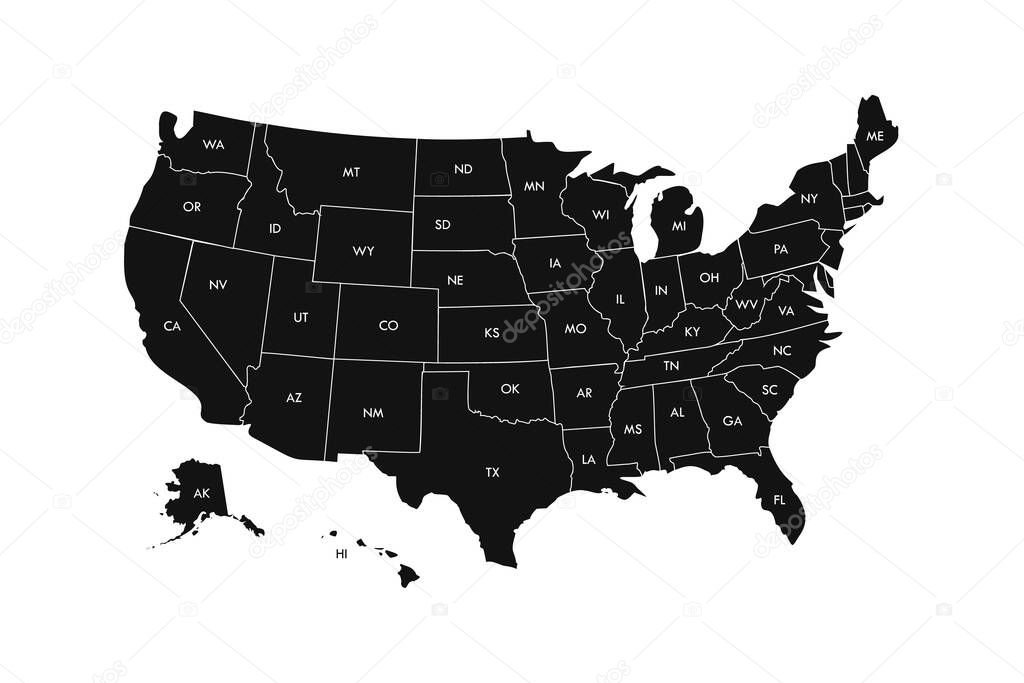 USA Map. Stock Vector Illustration