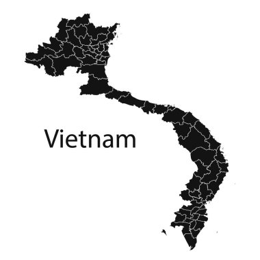 Vietnam haritası. Stock Vektör İllüstrasyonu
