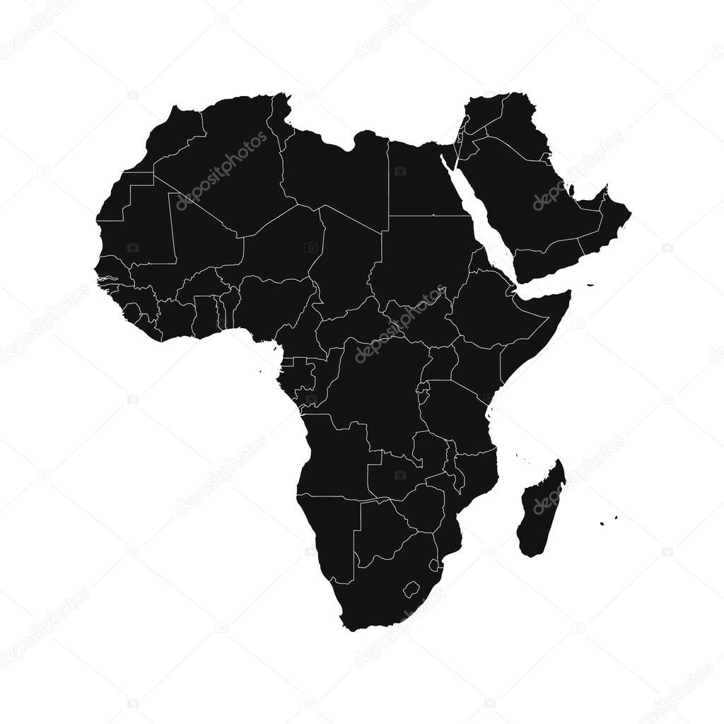 Africa Map. Stock Vector Illustration